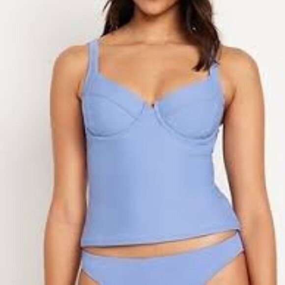 Old Navy Sky Blue Underwire Tankini Swim Top NWOT MSRP $39.99 - Picture 1 of 7